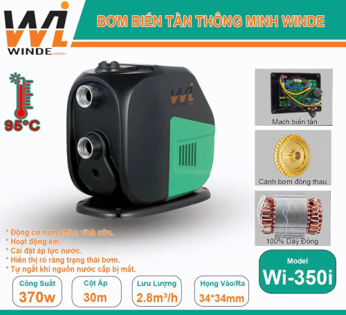 Máy Bơm Tăng Áp Biến Tần WINDE Wi-350i /370W – Giải Pháp Tăng Áp Nước Thông Minh Cho Gia Đình Hiện Đại